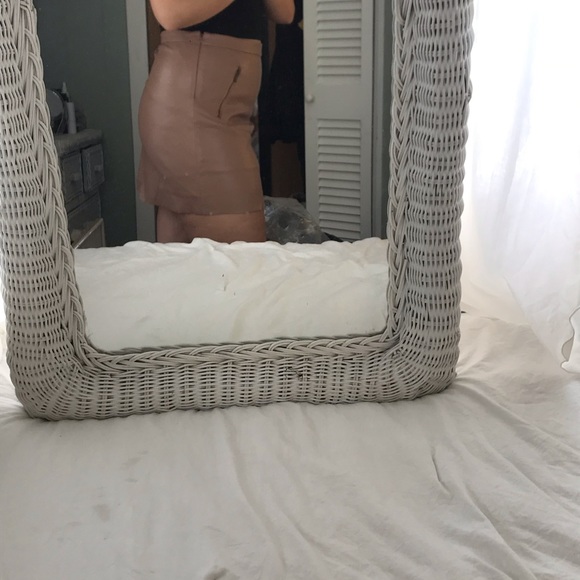 Faux Leather Nude Mini Skirt - Picture 2 of 6